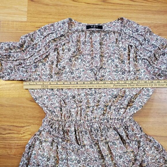 OPT Leah Evereve Dress Size Small Floral Sheer skater fit flare Short Cottage - Picture 16 of 16